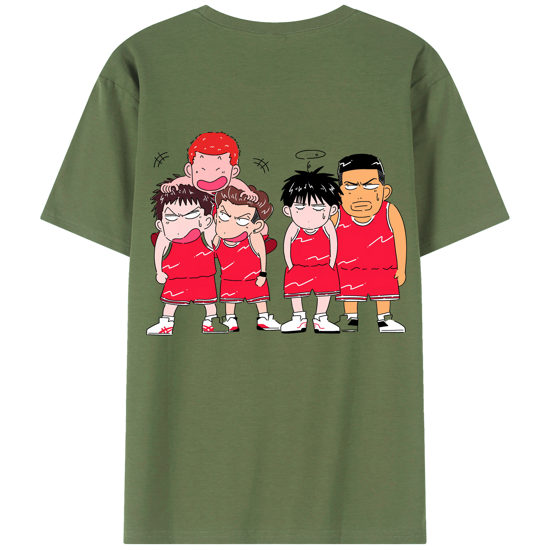 （画像用） SLAM DUNK／スラムダンク 綿100％ メンズ半袖Tシャツ（バックプリント） 通気性